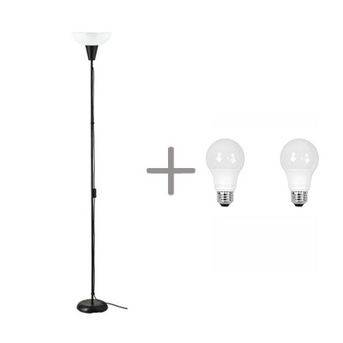 [당일출고/무료배송] 이케아 TAGARP 상향식 스탠드와 전구 2P세트/조명, 블랙