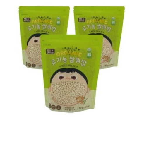 청오 유기농 쌀튀밥 쌀과자, 80g, 3개 노브랜드유기농쌀과자