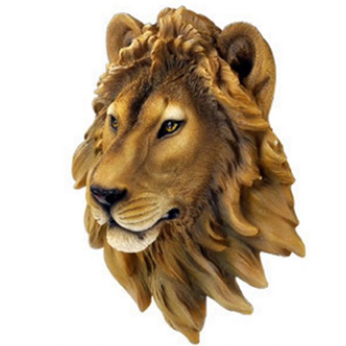 노 브랜드 벽 장식 바 와인 저장고 사자 머리 시뮬레이션 조각 크리 에이 티브 수지 공예 야수, 보여진 바와 같이