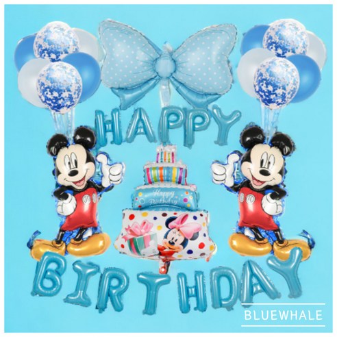(국내배송 당일출고) 미키미니 마우스 생일 파티 풍선세트 디즈니 대형풍선 파티용품 이벤트풍선, 미키마우스set