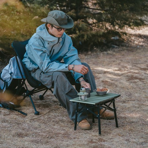 네이처하이크 캠핑 백패킹 보조 사이드 경량 롤 테이블, 샌드