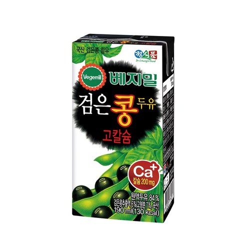 베지밀 검은콩 고칼슘 두유 190ml, 24개