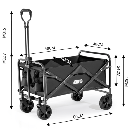 탄씨엔쯔 접이식 캠핑 웨건, 1개, 블랙