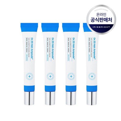 닥터33 탈모증상완화 기능성 헤어 앰플 토닉 살리실릭애씨드 멘톨 맥주효모추출물 검정콩추출물 함유, 20ml, 4개