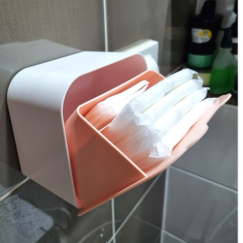 제이핏 생리대 화장솜 면봉 수납 정리 2구, 1개