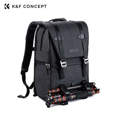 K&F CONCEPT 대용량 방수 카메라 백팩 20L, 블랙, 1개