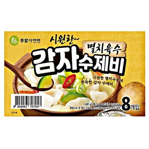 이가자연면 감자수제비 184gx6개 멸치육수, 1492g, 1개