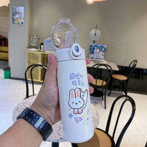 절연 컵 숙녀 빨대 유형 물 컵 ins 스타일 심플하고 신선한 304 스테인레스 스틸 컵, 【절연밀짚컵】울트라하드 450ml, 싱글 컵