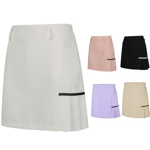 여성 골프웨어의 새로운 아이콘, [골프공장] 백 플리츠 라인 골프스커트 큐롯 여성골프웨어