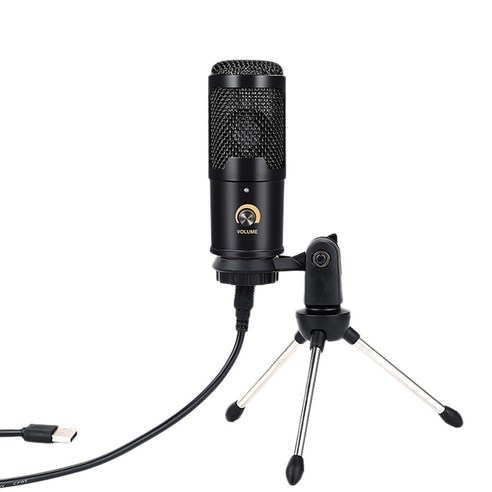 노 브랜드 스트리밍 Podcasting 방송 게임 녹음을 위한 삼각대가 있는 USB 마이크 카디오이드 콘덴서, 마이크로폰