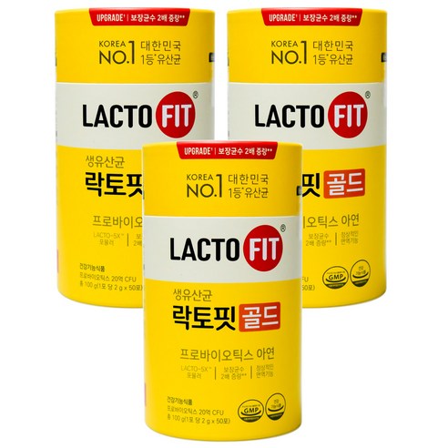 종근당건강 락토핏 생유산균 골드, 100g, 3개
