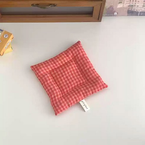 이세계 잡화점 러블리 패브릭 퀄팅 코스터, 1개, 레드