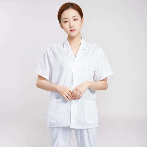 [제로랩] 여성용 반팔 상의 위생복 조리복 식품공장 급식실