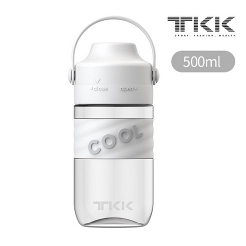 대용량 트라이탄 빨대물통 밀크티 컵, 흰색, 500ml
