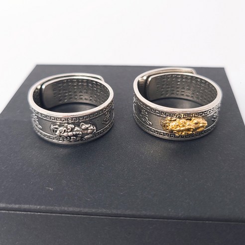 행운, 성공, 재물운, 소원 성취를 위한 론주머니 금강저 비휴 반지