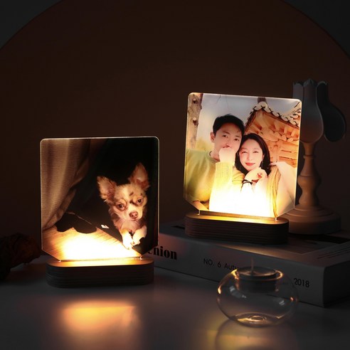 LED 주문제작 사진 드로잉 아크릴 무드등[집들이 기념일 커플 친구 어린이집 선물], 기본형 + 어댑터