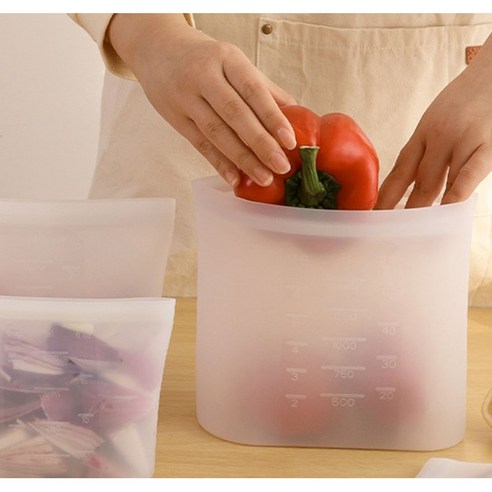 지속 가능한 삶을 위한 현명한 선택, 실리콘 지퍼백 3종 세트 실리콘지퍼백