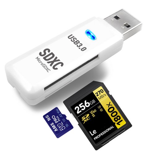 메모리카드리더기 완벽한 성능 당일발송 USB3.0 카드리더기 멀티 카메라 블랙박스 파일 옮기기 필수, 블랙 Best Top5