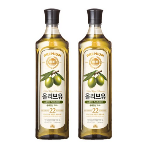 해표 올리브유, 900ml, 2개