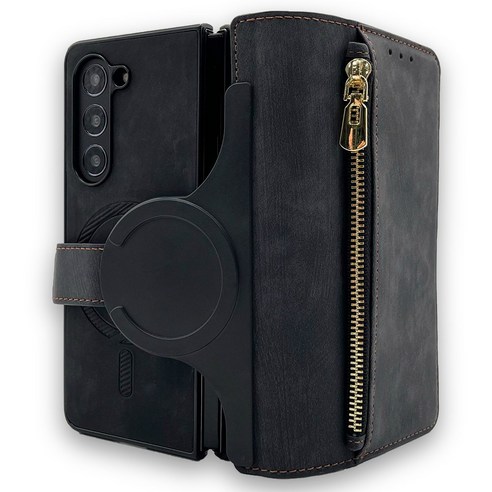 갤럭시 호환 Z폴드6 5 맥세이프 호환 스티치 PU가죽지갑 케이스 폴드6케이스