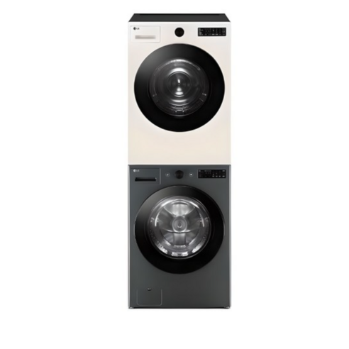 LG전자 트롬 오브제컬렉션 세탁기 FG21GN + 건조기 RG19EN + 키트 21kg + 19kg 방문설치, KFG21GN-9EN, 네이처 그린(세탁기) + 네이처 베이지(건조기)