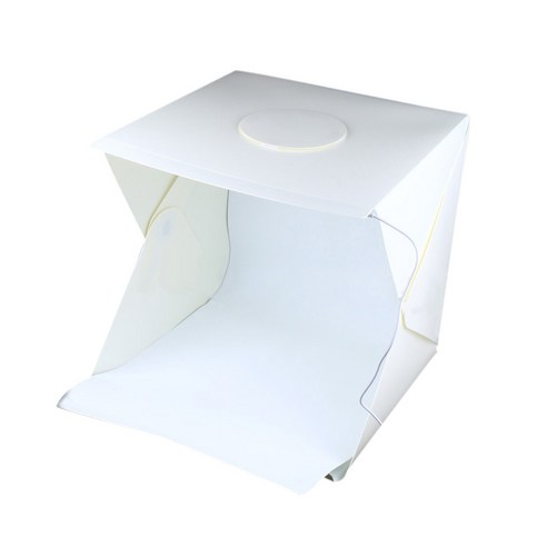 16 "라이트 룸 사진 스튜디오 사진 LED 조명 텐트 배경 큐브 박스, 약. 160*160*35mm, 화이트, ABS 플라스틱
