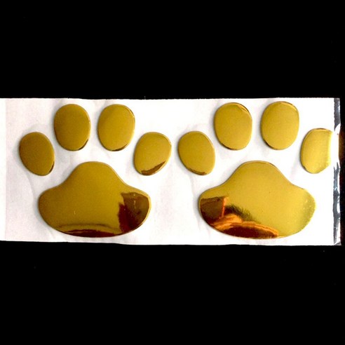 차량용 엠블럼 자동차 앰블럼 엠블렘 스티커 3D 메탈 장식 천사 발바닥, 곰발바닥 골드