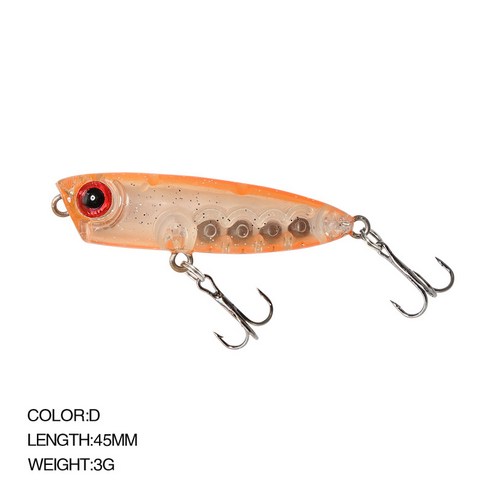 루아 미끼 QOOP45 미물침수 연필 파기일체 미끼 3g 시냇물 마구 가짜 미끼, 45Mm/3G, 디