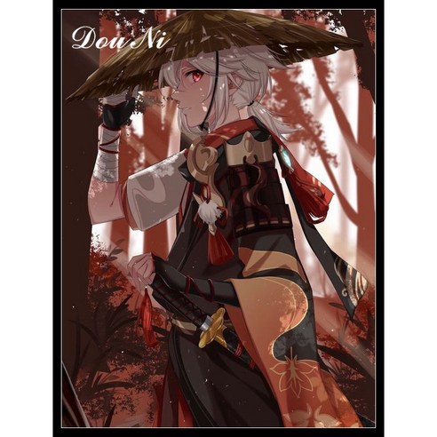 원신 DIY 보석십자수 카에데하라 카즈하 DIY 다이아몬드 그림 세트 보석비즈십자수 거실 장식, 50*70CM, KTMSN-05
