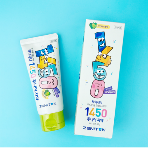 제니튼 닥터제니 1450 고불소 주니어 치약 샤인머스켓향 60g, 3개