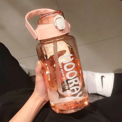 【휴대용 물병】물 컵 여성 슈퍼 대용량, 핑크/1500 ml