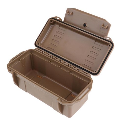 야외 방수 충격 방지 저장 상자 보트 다이빙 사냥을 위한 봉인 된 컨테이너 상자, 브라운, 19.5x9.5x8cm, 플라스틱