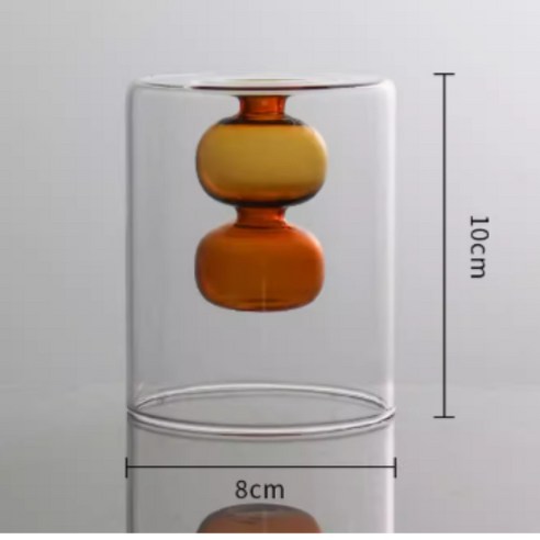 컬러유리 화병 인테리어 오브제 디퓨져 용기, 오렌지