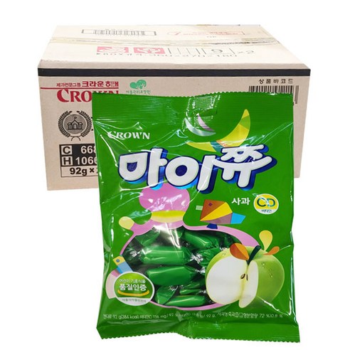 크라운 마이쮸 사과필로우 츄잉캔디, 20개, 72g