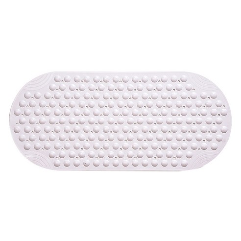 KORELAN자쿠지 발 패드 pvc 화장실 방수 매트 흡입 컵 바닥 매트가있는 큰 거품, 하얀색, 88*40cm