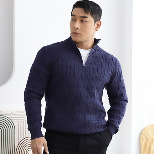 [OKㅣ강추] 상품명: 레그데이 남자 머슬핏 케이블 반집업 니트 4color [OKNOWㅣ추천상품]