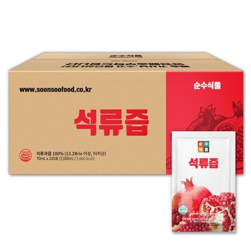 순수식품 석류즙, 70ml, 100개