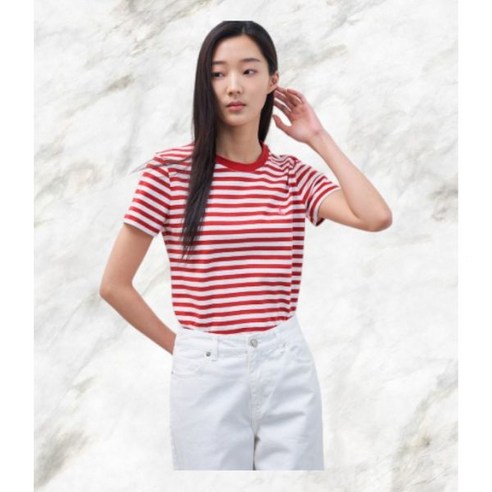 빈폴레이디스 Green 스트라이프 반소매 티셔츠 레드 BF4342N026 1052653