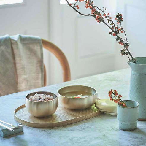 찬란한 빛, 건강한 식탁: 광명유기 방짜유기 단반상기 세트로 삶의 품격을 높이다.