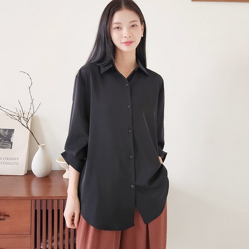 코디하기 쉬운 여자 루즈핏 셔츠 핀턱 박시핏 오버핏 남방 [도아]