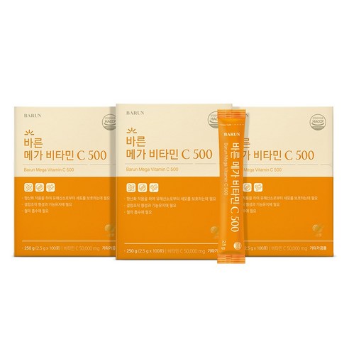바른 메가 비타민C 영국산 분말, 250g, 3개