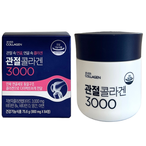 에버콜라겐 관절 콜라겐 3000 900mg 84+84정 연골 뼈 건강 영양제, 1개, 84정