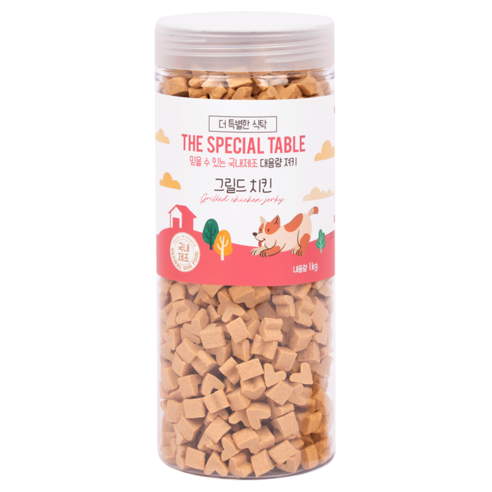 푸디 더특별한식탁 강아지 간식 프리미엄 져키, 1kg, 1개, 그릴드 치킨