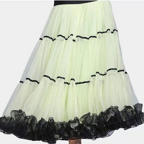 Sorfil 스커트 롱스커트 모던 스커트, 연두색 댄스 선생님, S 85cm 길이 권장 키 155-160
