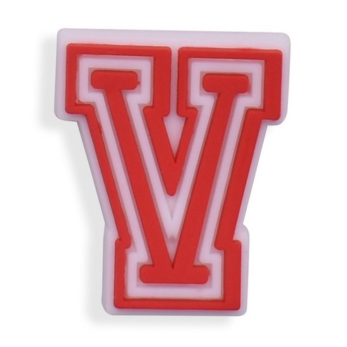 신 컬러 알파벳 디지털 PVC 고무신 장식 단추 구멍 신발 꽃 신발 단추 화원 신발 액세서리, V