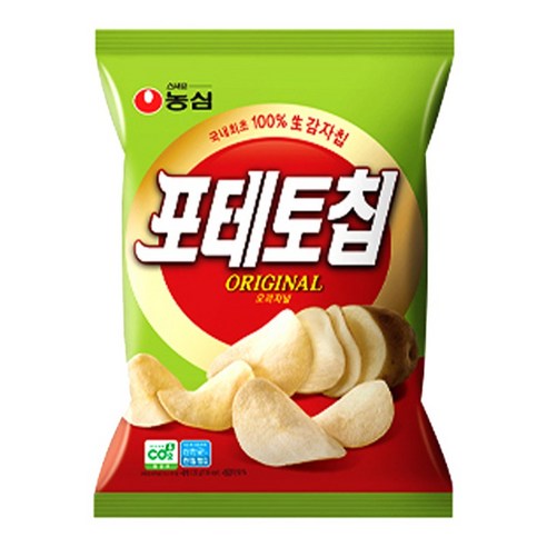 농심 포테토칩 오리지널 감자칩, 60g, 6개