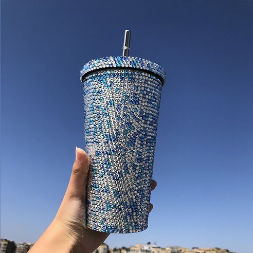 ZZJJC 아이디어 보온병 아이디어 텀블러 아웃도어 보온병, 멜란지블루, 500ml