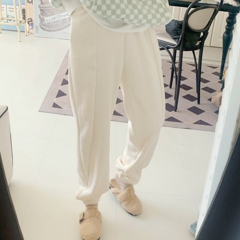 애플망고옷장 겨울 넉넉 루루골덴 기모 배기조거팬츠 융털 통 밴딩팬츠 방한 코듀로이 안감 털 바지