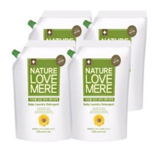 네이쳐러브메레 유아 국화 세제 리필 1300ml, 4개
