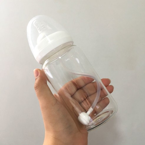 한국어 스타일 귀여운 컵 졸업 짚 성인 크리 에이 티브 유리 컵 여학생 젖꼭지 컵 휴대용 컵, 330ml어떤패턴(스케일)_단일병+밀짚중력볼+예비젖꼭지